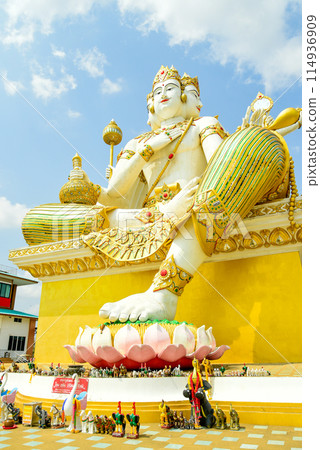 Beautiful scenery at Wat Saman Rattanaram, famous for its Pink Ganesha statue 114936909