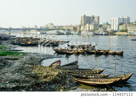 A view of the Buriganga River at Sadarghat in Dhaka, the capital of Bangladesh A view of the Buriganga River at Sadarghat in Dhaka, the capital of Bangladesh 114937113