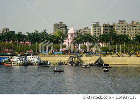 A view of the Buriganga River at Sadarghat in Dhaka, the capital of Bangladesh A view of the Buriganga River at Sadarghat in Dhaka, the capital of Bangladesh 114937115