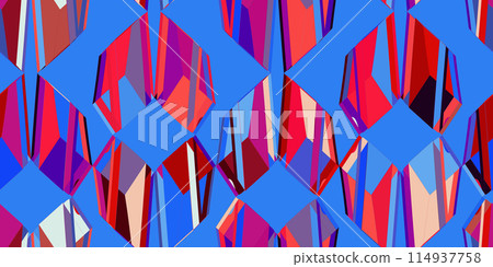 3d geometric seamless pattern background. Modern geometric texture design. Vector illustration.  114937758