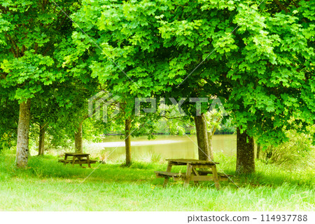 Lake landscape in France 114937788