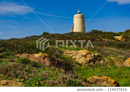 Carbonera lighthouse, Punta Mala, La Alcaidesa, Spain. 114937818