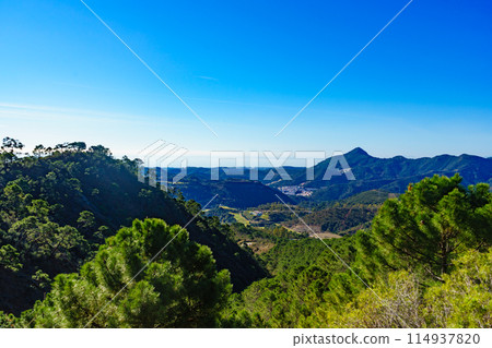 Spanish green andalusian mountains view. Spanish green andalusian mountains view. 114937820