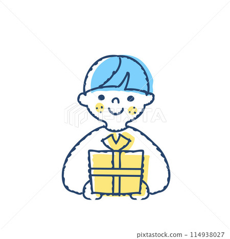 拿著一盒禮物的男孩 拿著一盒禮物的男孩 114938027