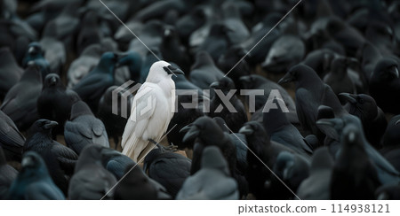 A white crow among many black crows A white crow among many black crows 114938121