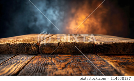 Empty wooden table for rustic background 114938127