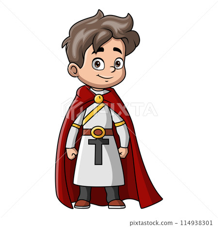 Cute boy cartoon wearing costume knight 114938301