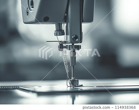 Close-up of a precision syringe nozzle depositing a viscous fluid on a microchip, illustrating high-tech manufacturing.. Close-up of a precision syringe nozzle depositing a viscous fluid on a microchip, illustrating high-tech manufacturing.. 114938368