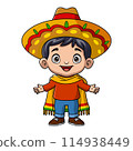Cute boy cartoon wearing costume mexico 114938449