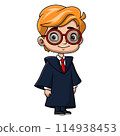 Cute boy cartoon wearing costume lawyer 114938453