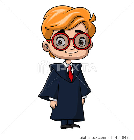 Cute boy cartoon wearing costume lawyer Cute boy cartoon wearing costume lawyer 114938453