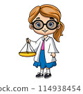 Cute girl cartoon wearing costume lawyer 114938454
