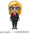 Cute girl cartoon wearing costume lawyer 114938455