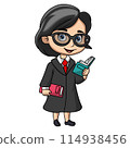 Cute girl cartoon wearing costume lawyer 114938456