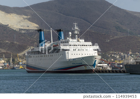 The ship Prince Vladimir at the pier. Russia, Krasnodar region, Novorossiysk, March 22, 2024 114939453