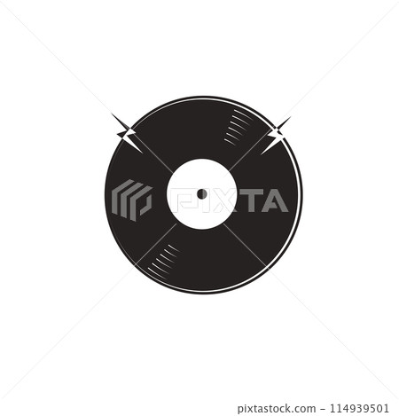 Vinyl record logo icon vector illustration. Eps10. Vinyl record logo icon vector illustration. Eps10. 114939501