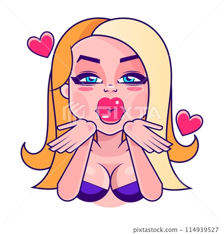 Beautiful woman face with closed eyes fashion illustration on white background for modern card design, print, beauty make up and cosmetics sale banners. Girl head vector watercolor drawing sketch. 114939527