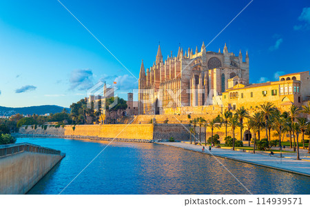 The Cathedral of Santa Maria of Palma and Parc del Mar near, Majorca, Spain The Cathedral of Santa Maria of Palma and Parc del Mar near, Majorca, Spain 114939571