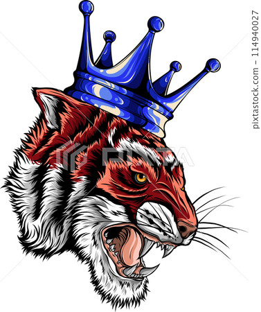 tiger head in detailed style vector illustration design 114940027