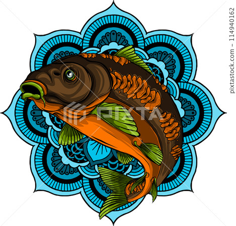 colored draw of Carp Fish Vector Illustration design colored draw of Carp Fish Vector Illustration design 114940162