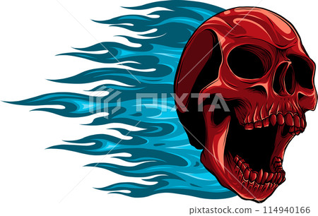 colored draw of human skull vector illustration design colored draw of human skull vector illustration design 114940166