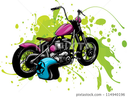 illustration of custom motorcycle chopper vector design illustration of custom motorcycle chopper vector design 114940196