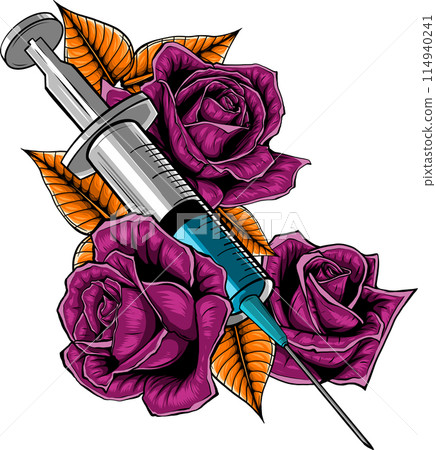 vector illustration of Syringe for vaccination design 114940241