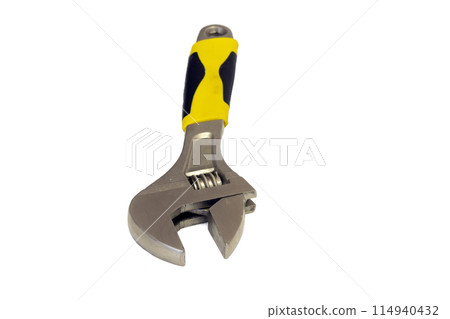 Adjustable wrench isolated on white background 114940432