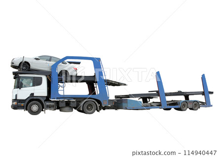 A big delivery truck isolated on white background 114940447