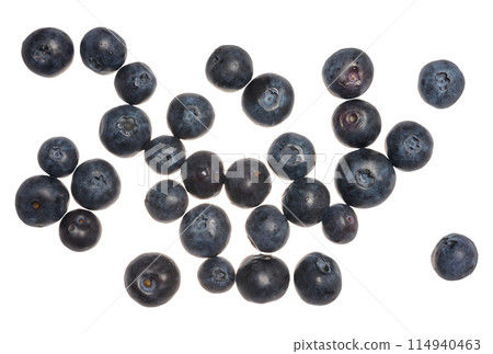 Blueberries lie in a stack on an isolated background Blueberries lie in a stack on an isolated background 114940463