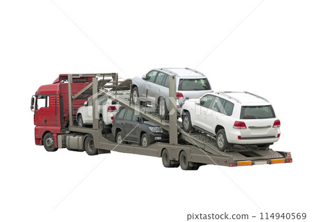 A big delivery truck isolated on white background 114940569