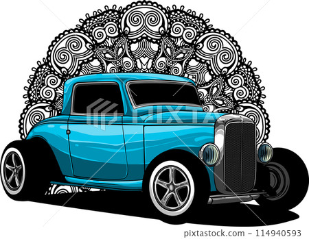 draw of hot rod car vector illustration design draw of hot rod car vector illustration design 114940593