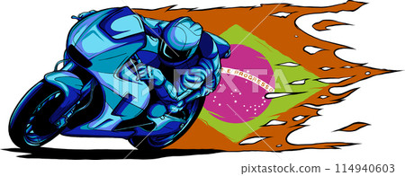 sportbike racer riding fast vector illustration design 114940603