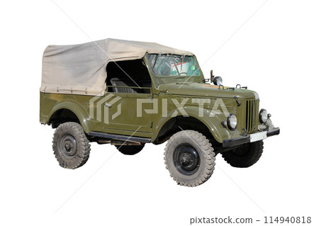 Car for transportation of heavy bulk cargo isolated on a white background Car for transportation of heavy bulk cargo isolated on a white background 114940818