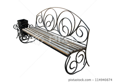 Park bench isolated on a white background Park bench isolated on a white background 114940874