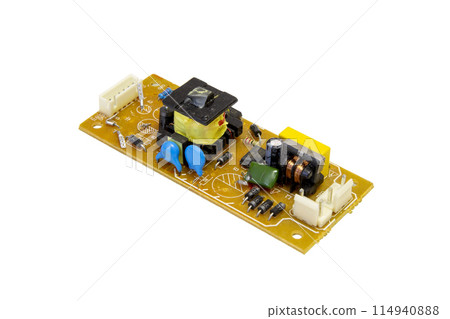 Printed circuit board isolated on white background Printed circuit board isolated on white background 114940888