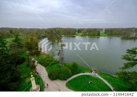 Panoramic view from the minaret of Lednice Valtice cultural landscape, South Moravia, Czech Republic Panoramic view from the minaret of Lednice Valtice cultural landscape, South Moravia, Czech Republic 114941642
