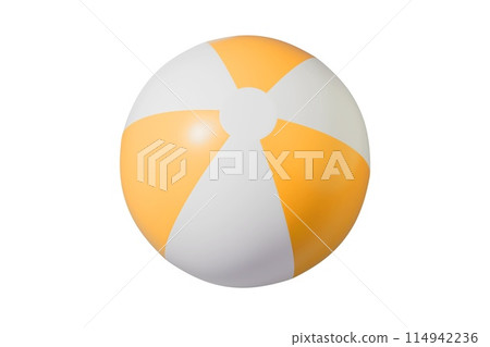 Inflatable ball for beach and water games. Set of beach ball . Beach ball on isolated background. 114942236