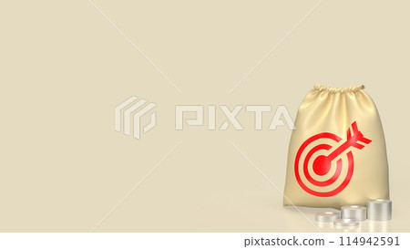 The Money Bag and target icon for earn or finance concept 3d rendering. The Money Bag and target icon for earn or finance concept 3d rendering. 114942591