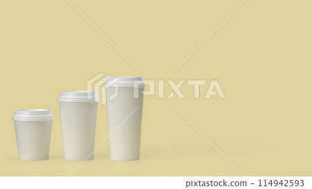 The Coffee paper cup for hot drink concept 3d rendering. 114942593