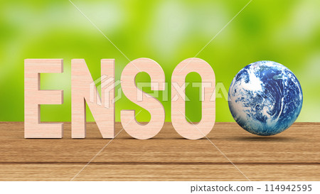 The ENSO word and earth for global warming or climate change crisis 3d rendering. The ENSO word and earth for global warming or climate change crisis 3d rendering. 114942595
