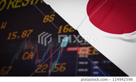 The Japan flag and Business Background 3d rendering. The Japan flag and Business Background 3d rendering. 114942596