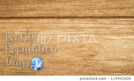 The World Population Day and earth for Holiday concept 3d 114942608