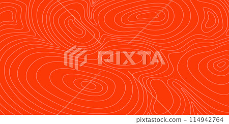 Tuna or salmon pattern. Sashimi or sushi texture. Seafood structure. Curved lines and circles on orange background. Wallpaper for restaurant of Chinese or Japanese cuisine. Vector flat illustration Tuna or salmon pattern. Sashimi or sushi texture. Seafood structure. Curved lines and circles on orange background. Wallpaper for restaurant of Chinese or Japanese cuisine. Vector flat illustration 114942764