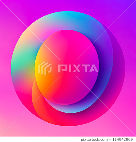 Abstract gradient 3d rainbow neon holographic colourful shapes illustration Abstract gradient 3d rainbow neon holographic colourful shapes illustration 114942909