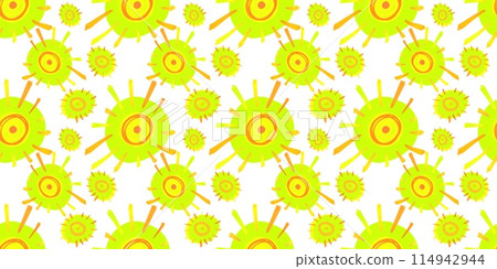 Simple eye monster scary seamless pattern, summer spring, bright vivid colors 114942944