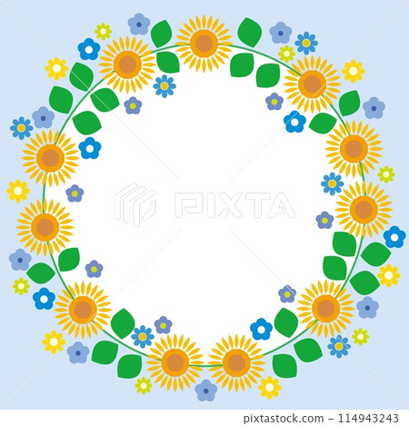 Floral pattern frame white space summer sunflower Floral pattern frame white space summer sunflower 114943243