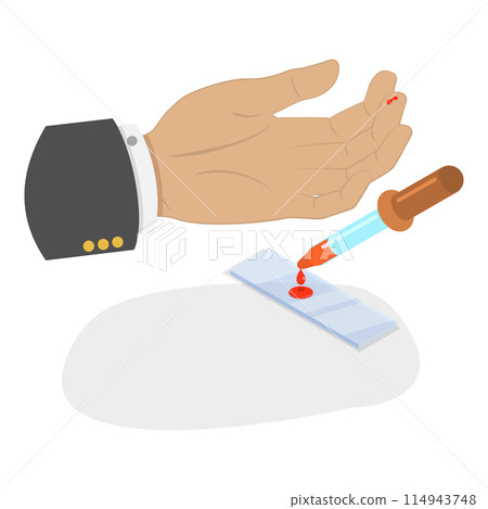 3D Isometric Flat Illustration of Blood Test, Chemical Laboratory Analysis. Item 2 114943748