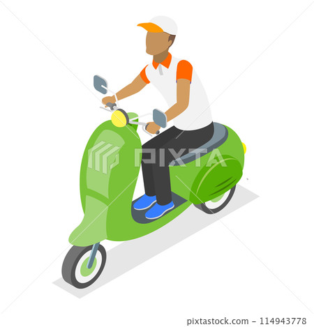 3D Isometric Flat Illustration of Green Energy Transport Set, Environmentally Friendly Transportation. Item 5 114943778