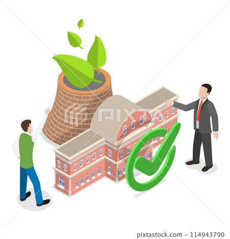3D Isometric Flat Illustration of Green Technologies, Recycling and Environmental Sustainability. Item 3 114943790